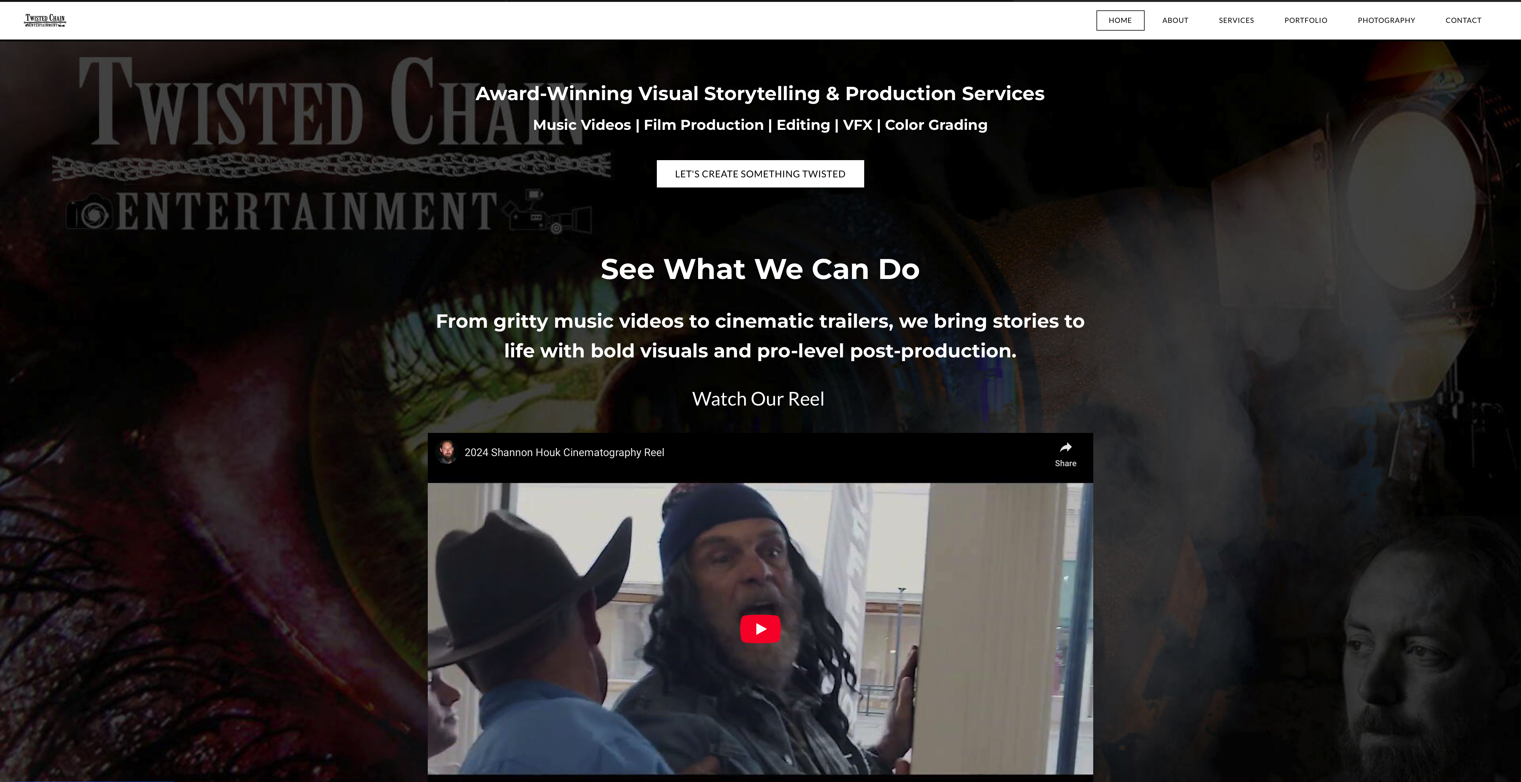 Twisted Chain Entertainment Website - Video production company website design
